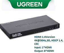Bộ chia 1 ra 8 cổng HDMI 1.4 Chính hãng Ugreen 40203us hỗ trợ 4Kx2K@30Hz cao cấp