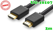 Cáp HDMI 2M Ugreen 10107 hỗ trợ HD, 2k, 4k