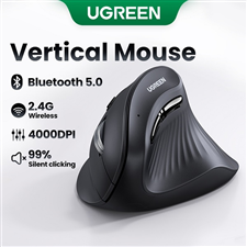 Chuột bấm im lặng không dây 4000DPI dọc Bluetooth 5.0 + 2.4G Ugreen MU008 cao cấp