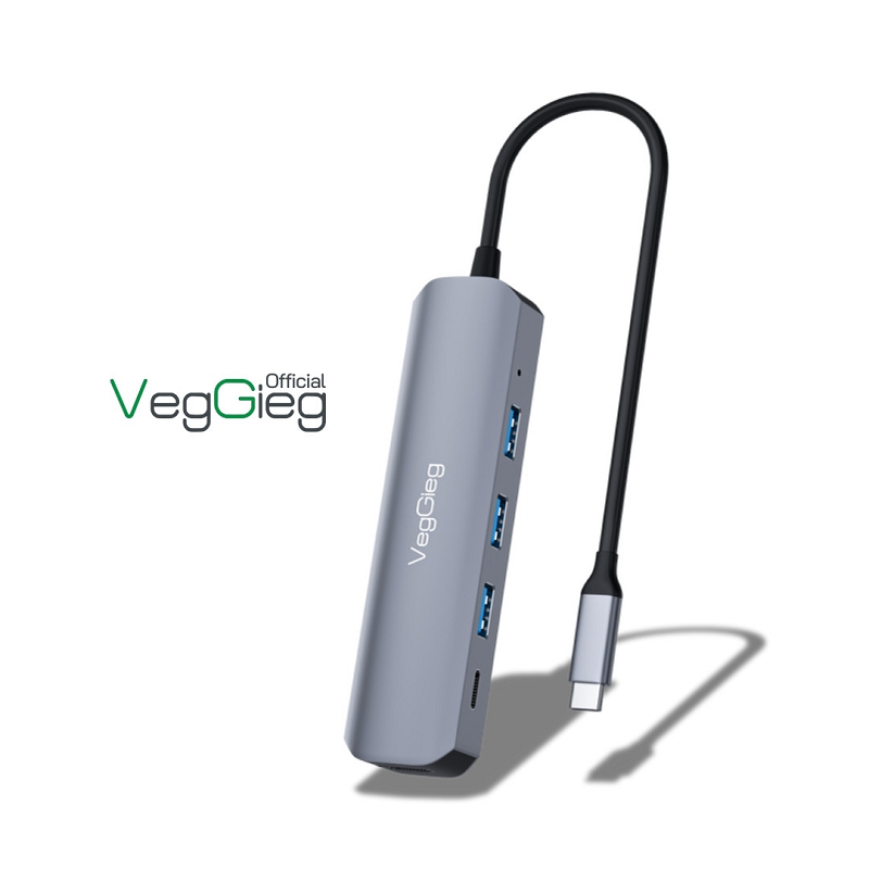 VegGieg V-TC05H Hub chuyển đổi Type C - 5 in 1 chính hãng