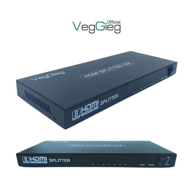 VegGieg V-HD08 Bộ chia HDMI 1 ra 8 cổng chính hãng