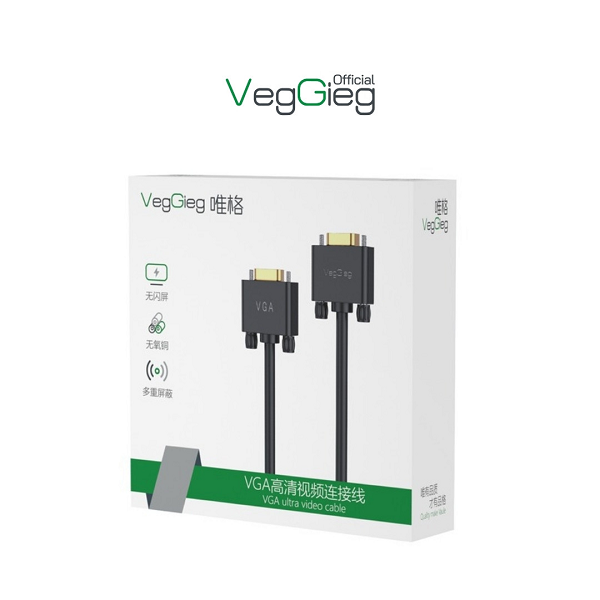 Cáp VGA 3+6 dài 1,5m VegGieg 2 Đầu Dương V2 - V-V202 chính hãng