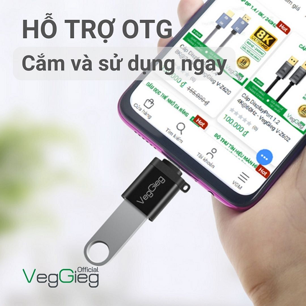 VegGieg  V-S101 Cổng Chuyển Đổi Type-C Sang USB 3.0  cao cấp