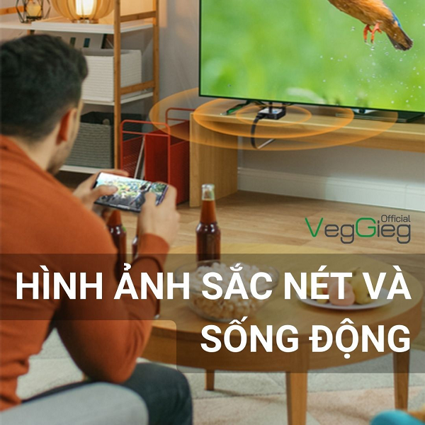 Bộ Thu Tín Hiệu VegGieg HDMI-VGA Không Dây - V-Q03 cao cấp