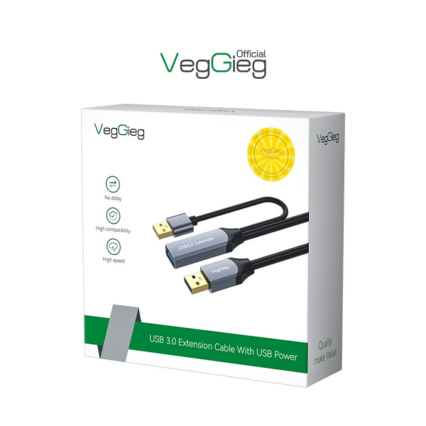 VegGieg V-U330 Cáp Nối Dài USB 3.0 - Tích Hợp Chip cao cấp