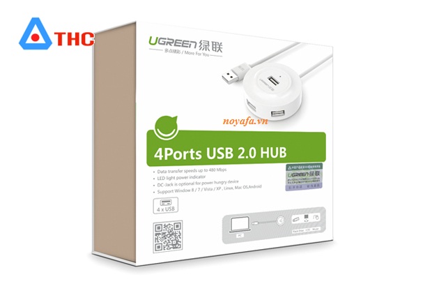 Bộ chia USB 2.0, hub 4 cổng USB Ugreen UG-20270 Chính hãng