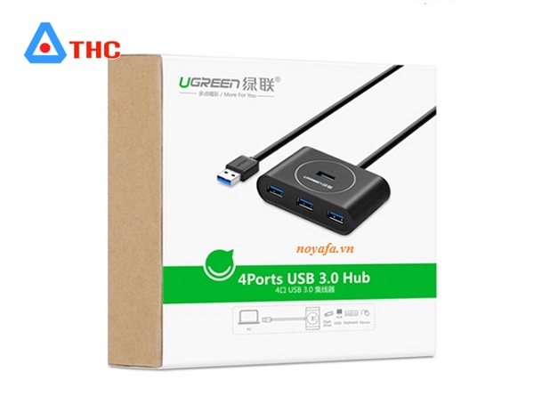 Hub USB 3.0, bộ chia 4 cổng dài 1m Ugreen UG-20282 cao cấp