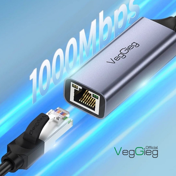 VegGieg V-K308 Cáp Chuyển Type-C 3.0 sang LAN chính hãng