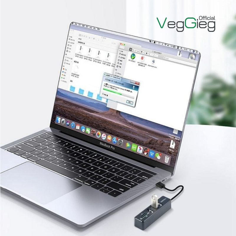 VegGieg V-C306 Bộ Chia/ Hub USB2.0 ra 6 cổng USB2.0 + Đầu Đọc Thẻ (SD+TF 2 in 1) chính hãng