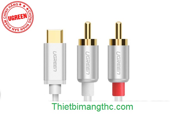 Cáp USB Type C to AV 2 Hoa sen (2RCA) dài 3M chính hãng Ugreen 30737