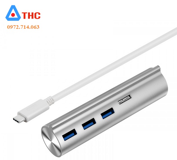 Bộ chia USB Type-C ra 3 cổng USB 3.0 Unitek Y-3095 sang Lan 