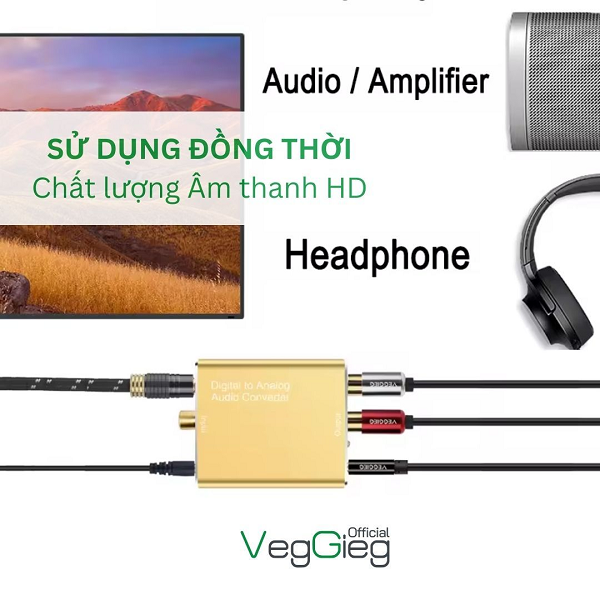 Bộ chuyển đổi VEGGIEG V-F101 Âm thanh Kỹ Thuật Số sang Quang Học cao cấp