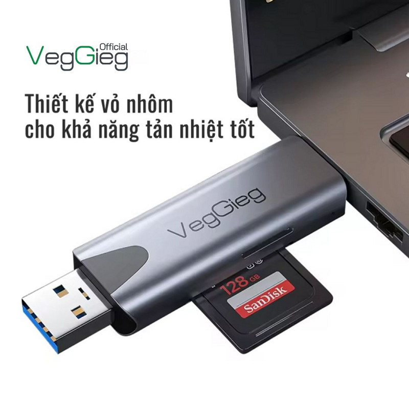 VegGieg V-C305 Đầu Đọc Thẻ Nhớ Đa Năng USB/TypeC 2in1 cao cấp