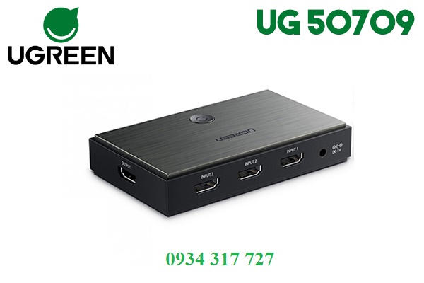 bộ gộp HDMI 2.0 3 vào 1 Ugreen 50709  chính hãng hỗ trợ 4K2K@60Hz