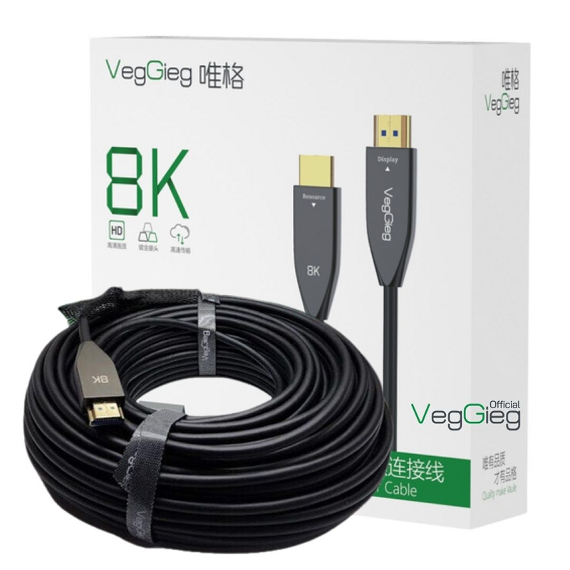 Dây,Cáp HDMI quang 2.1 dài 20M VEGGIEG V-H801 hỗ trợ 8K60Hz