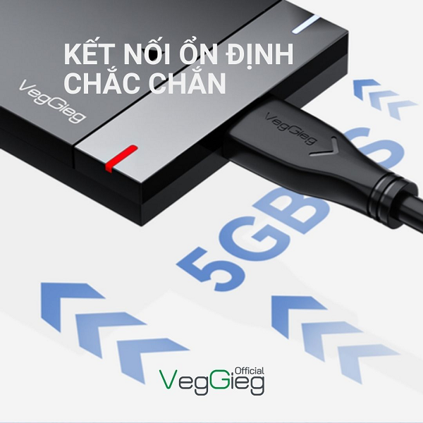 Cáp dữ liệu ổ cứng di động A-MircoB - USB 3.0 VegGieg V-U318 chính hãng