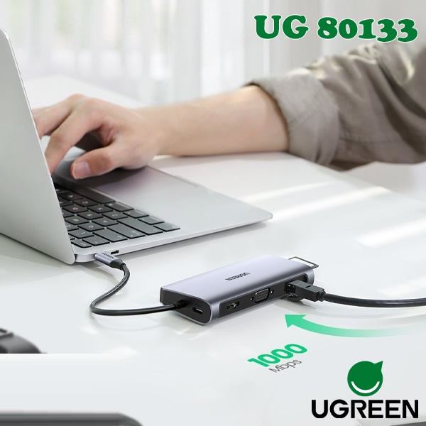 Bộ chuyển đổi đa năng Type C 10 trong 1 Ugreen cao cấp 80133 