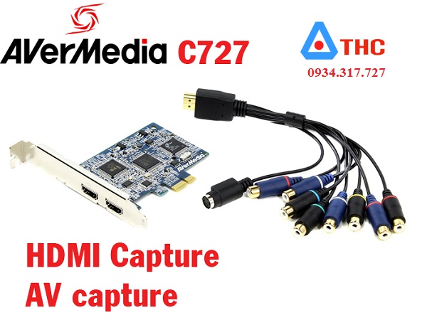 Card ghi hình PCI-E to HDMI, AV, Svideo AverMedia C727