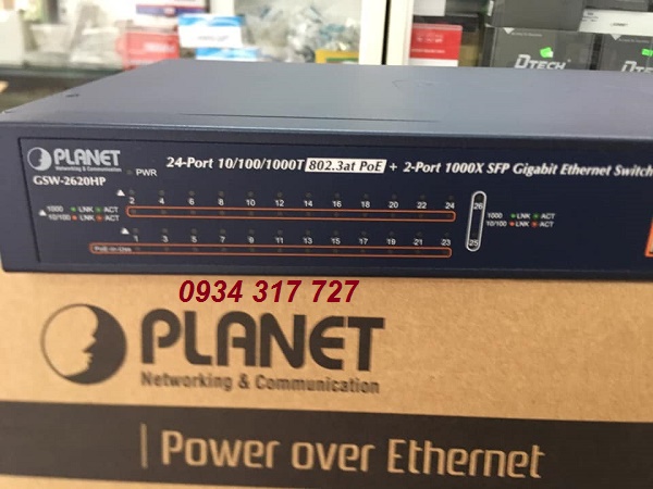 Switch chia mạng Planet GSW-2620HP 24 port