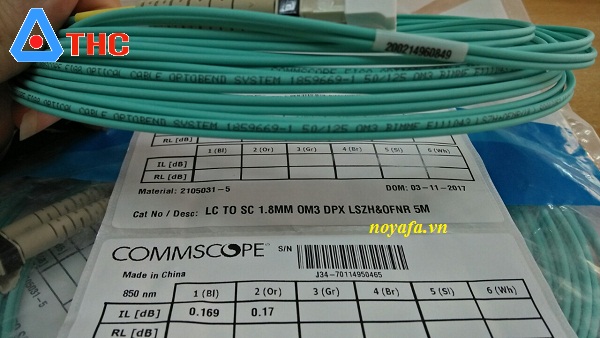 dây nhảy quang AMP commcope LC-SC