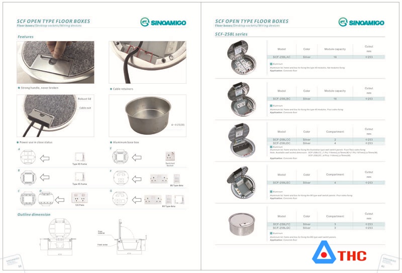 Ổ âm sàn sino amigo SCF 258L 