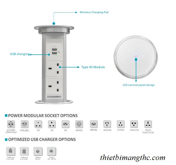 Ổ cắm âm bàn SMT-2