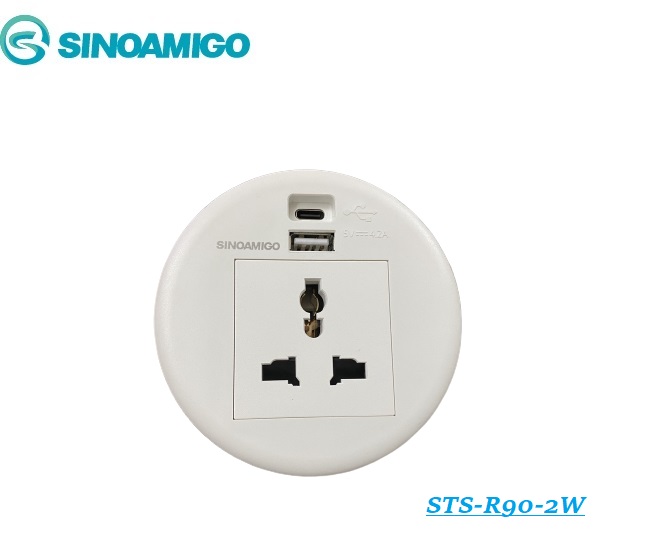 STS-R90-2W Ổ cắm âm bàn 