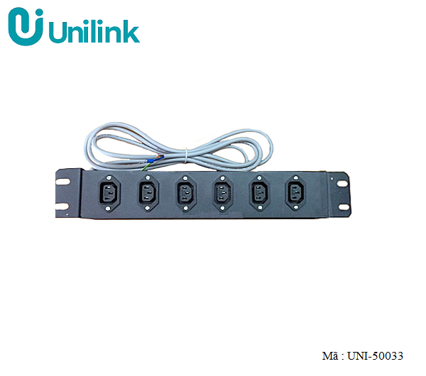 Thanh nguồn PDU 6 ổ cắm C13 công suất 20A, có dây ra 3M UNI-50033 Unilink
