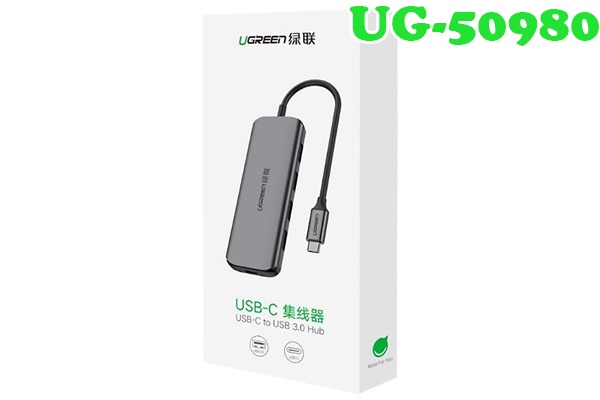 Bộ chia USB Type C ra 4 cổng USB 3.0 có nguồn phụ hỗ trợ Ugreen 50980 chính hãng