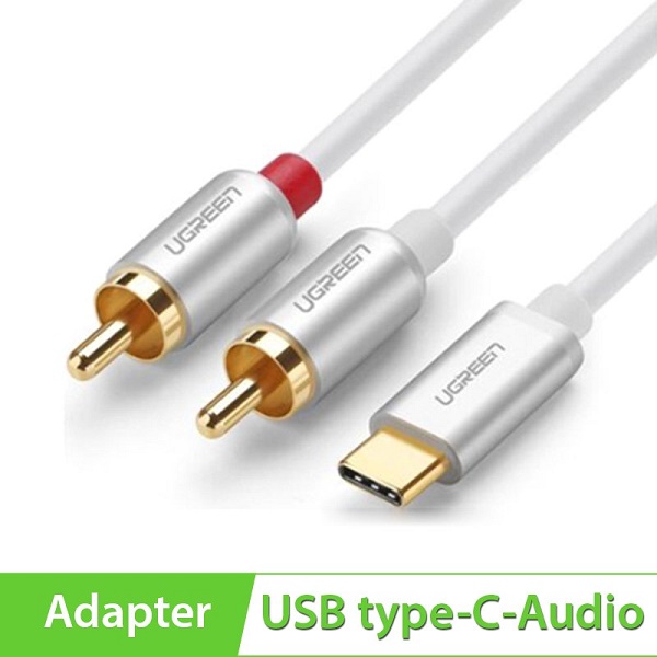 Cáp USB Type C ra AV 2 Hoa sen (2RCA) dài 1.5m chính hãng Ugreen 30735