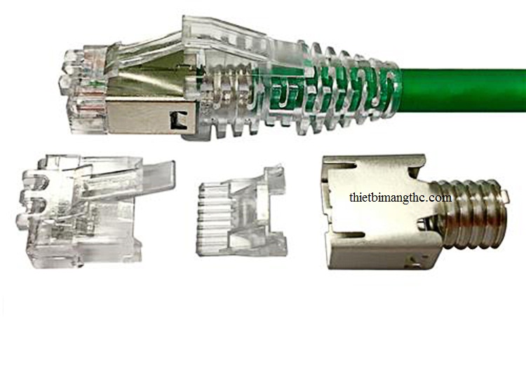 Đầu chụp mạng dùng hạt mạng cat6 3 mảnh 