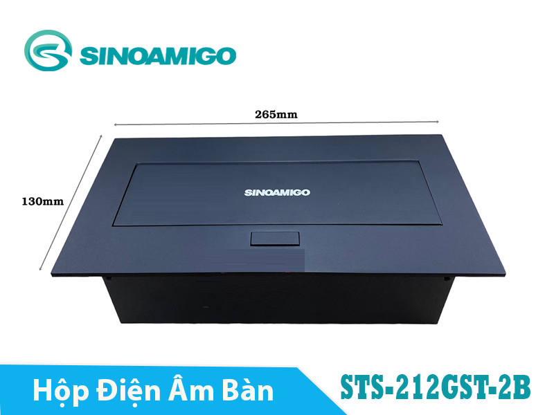 Hộp ổ điện âm bàn sinoamigo cao cấp STS-212GST-2B