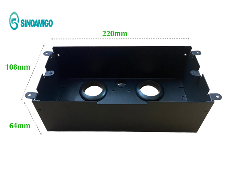 Hộp ổ cắm điện, mạng, USB 3.0, Audio âm bàn Sinoamigo STS-212GST-2B màu đen