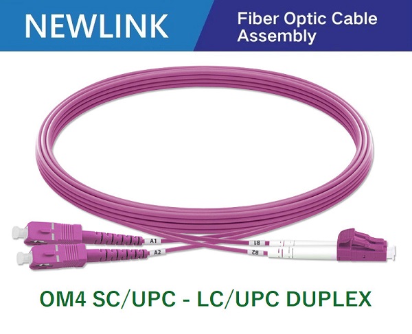 Dây nhảy quang NEWLINK OM4 Multimode SC/UPC-LC/UPC 50M Duplex cao cấp