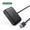 Bộ Chia  Hub 4 cổng USB 3.0 Ugreen 50263 dài 25cm Black cao cấp