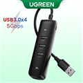 Bộ chia USB 3.0 ra 4 cổng dài 1M Ugreen 80657 (Micro USB cấp nguồn) Black