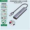 Bộ chia USB 3.0 ra 4 cổng USB 3.0 tốc độ 5Gbps dây bọc dù vỏ nhôm Ugreen 20805 c