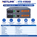 Bộ chuyển đổi quang điện Netlink HTB-4100AB Single-mode 20km loại 1 sợi quang 10