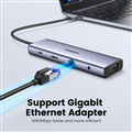 Bộ chuyển đổi USB C ra HDMI + VGA + LAN 1Gbps + Hub USB3.0 + SD/TF + Audio Ugree