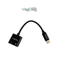 Bộ chuyển đổi VEGGIEG V-K105 Type-C ra AUX 3.5 + MIC chính hãng