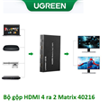 Bộ chuyển mạch HDMI matrix 4x2 Ugreen 40216 cao cấp