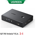 Bộ chuyển mạch KVM VGA 2 vào 1 ra FullHD 1080P hỗ trợ Hotkey Ugreen 90490 cao cấ