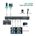 Bộ điều khiển màn hình ghép DP + HDMI 2x4 hỗ trợ 4 màn hình ghép 4K@60Hz MT-Viki