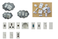 Bộ Ổ cắm âm sàn sinoamigo SPU-1SE mầu bạc (điện đa năng +sạc USB 5V-2A) cao cấp