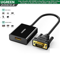 Cáp chuyển đổi HDMI (cổng Âm) sang VGA (cổng Dương) có Audio Ugreen 20694, Hỗ tr