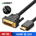 Cáp chuyển đổi HDMI sang DVI dài 1m Ugreen 30116 cao cấp