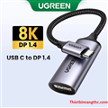 Cáp chuyển đổi USB Type-C ra DP hỗ trợ 8K@60Hz Ugreen 15575 bọc nhôm cao cấp