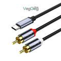 Cáp chuyển đổi VEGGIEG V-A621 TYPE-C ra 2 Audio RCA chính hãng