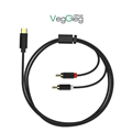 Cáp chuyển đổi VEGGIEG V-A621 TYPE-C ra 2 Audio RCA chính hãng