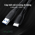 Cáp dữ liệu ổ cứng di động A-MircoB - USB 3.0 VegGieg V-U318 chính hãng